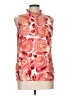 Ann Taylor LOFT 100% Polyester Floral Pink Sleeveless Blouse Size L (petite) - photo 1