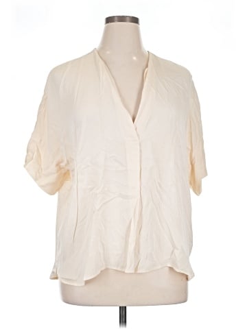 Vince. Short Sleeve Silk Top (view 1)