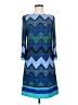 Eliza J Chevron-herringbone Blue Casual Dress Size 2 - photo 1