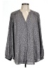 Torrid 100% Polyester Polka Dots Gray Long Sleeve Blouse Size Lg Plus (0) - photo 1