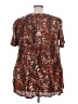 Roaman's 100% Rayon Animal Print Brown Short Sleeve Blouse Size 24W - photo 1
