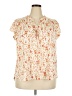 Unbranded Floral Ivory Short Sleeve Blouse Size 2X (estimated) - photo 1