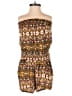 Love Print Brown Gold Romper Size M - photo 1