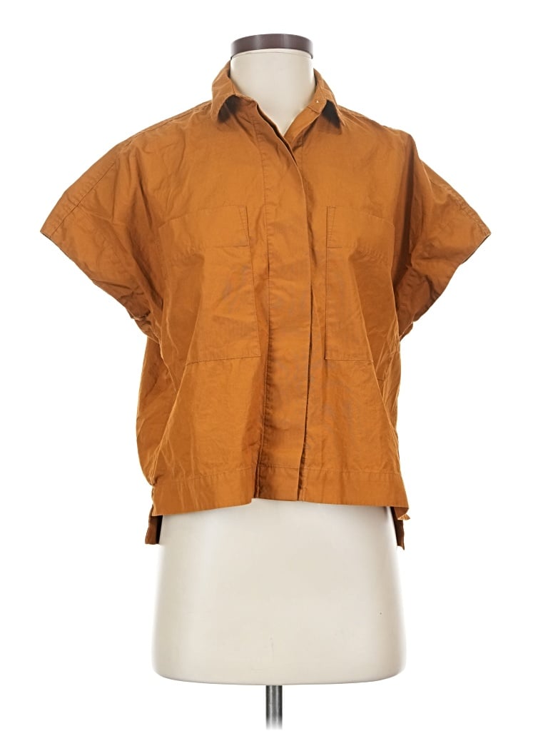 Pre-owned Everlane Short Sleeve Blouse In Brown