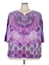 Catherines 100% Polyester Purple 3/4 Sleeve Blouse Size 3X - photo 1