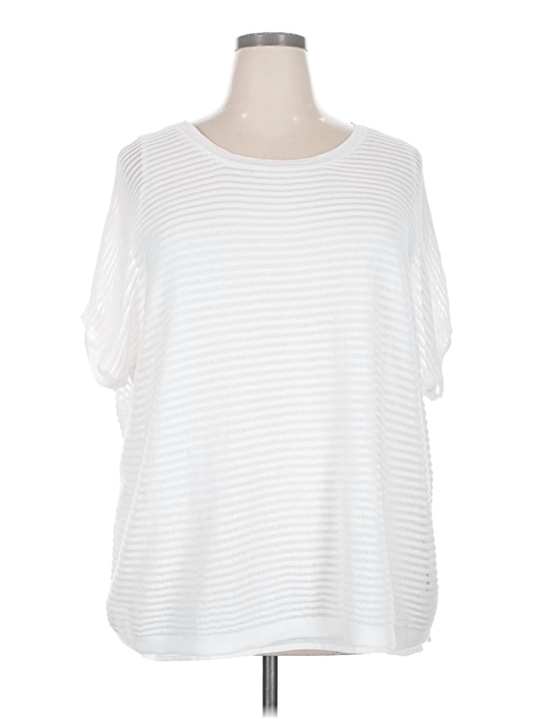 Pre-owned Lane Bryant Poncho In White