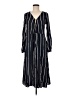 H&M 100% Polyester Stripes Black Casual Dress Size 6 - photo 1