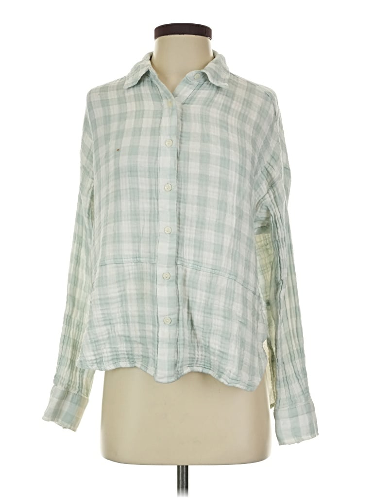 Pre-owned Lou & Grey Long Sleeve Blouse In Green