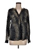 Aqua 100% Polyester Animal Print Gold Long Sleeve Blouse Size M - photo 1