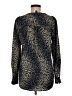 Aqua 100% Polyester Animal Print Gold Long Sleeve Blouse Size M - photo 2