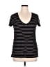 Halogen Stripes Black Short Sleeve T-Shirt Size XL (estimated) - photo 1