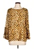 Kasper 100% Polyester Animal Print Gold 3/4 Sleeve Blouse Size L - photo 1
