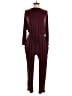 Cherish Solid Burgundy Jumpsuit Size M - photo 1