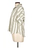 Wrapper Stripes Ivory Short Sleeve Blouse Size L - photo 5