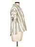 Wrapper Stripes Ivory Short Sleeve Blouse Size L - photo 4