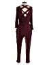 Cherish Solid Burgundy Jumpsuit Size M - photo 2