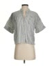 FRAME Stripes Silver Short Sleeve Blouse Size S - photo 1