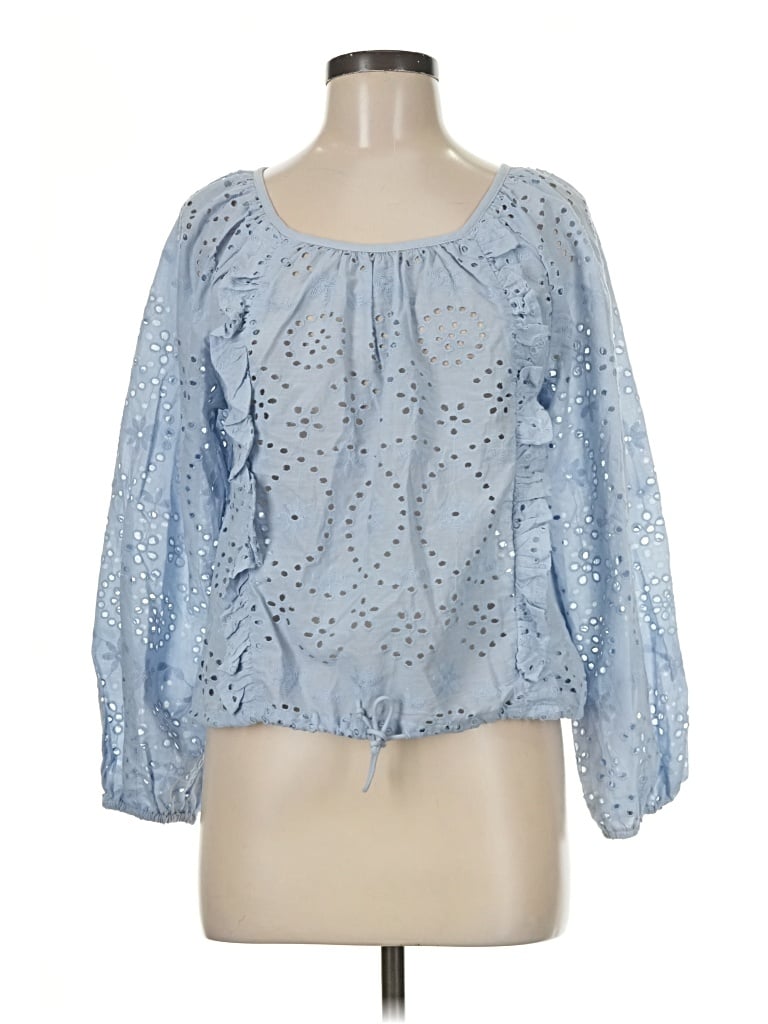 Pre-owned J By Joie 3/4 Sleeve Blouse In Blue