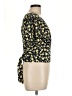 Lush Floral Blue Yellow Short Sleeve Top Size L - photo 4