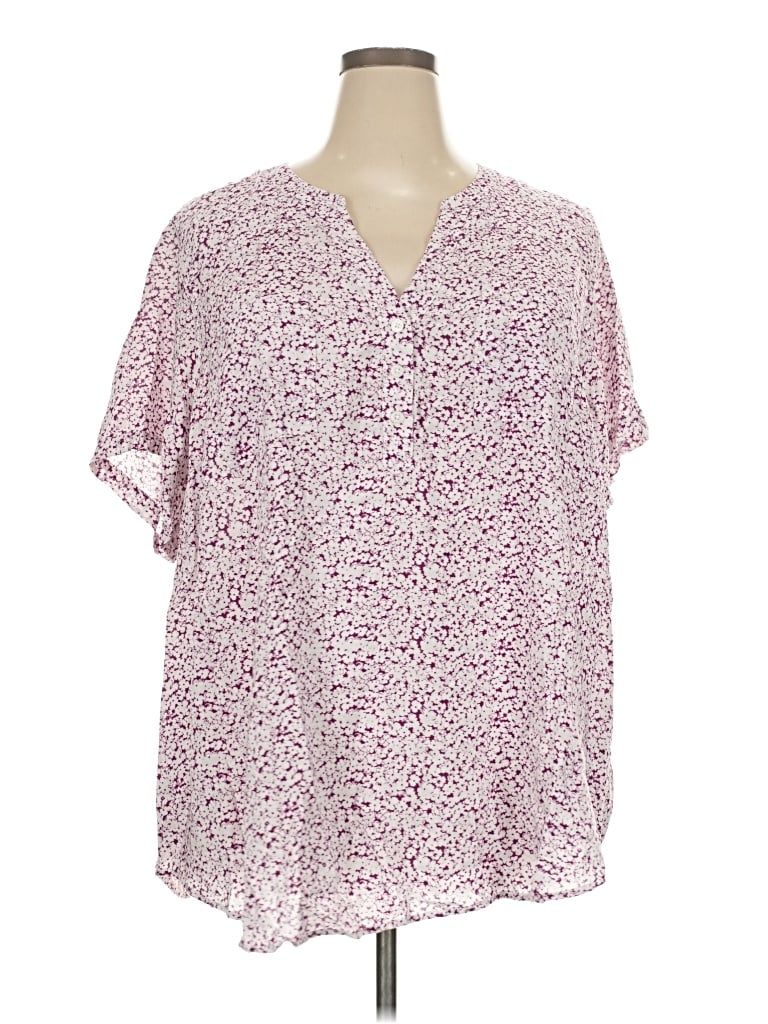 Pre-owned Torrid Short Sleeve Henley Shirt In Pink