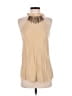 Castle Starr 100% Silk Tan Sleeveless Silk Top Size 2 - photo 1