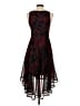 Halston 100% Polyester Graphic Burgundy Cocktail Dress Size 4 - photo 2