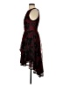 Halston 100% Polyester Graphic Burgundy Cocktail Dress Size 4 - photo 5