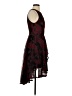 Halston 100% Polyester Graphic Burgundy Cocktail Dress Size 4 - photo 4