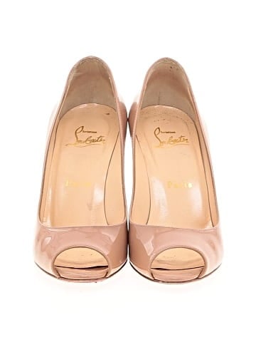 Christian Louboutin Patent Leather Youyou 85mm Peep Toe Pumps (view 2)