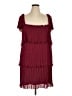DKNY 100% Polyester Burgundy Cocktail Dress Size 16 - photo 1