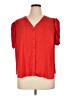 1.State 100% Polyester Red Short Sleeve Blouse Size 1X - photo 1
