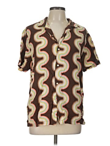 Denim & Flower Short Sleeve Button-Down Shirt (view 1)