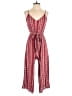 Mi ami 100% Rayon Hearts Burgundy Jumpsuit Size S - photo 1