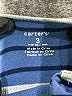 Carter's 100% Cotton Stripes Blue Long Sleeve Onesie 0-3 MO / 3 MO - photo 3