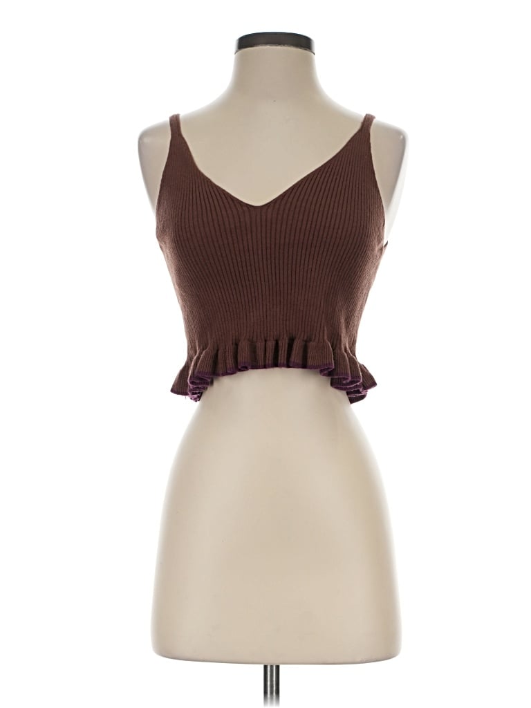 Pre-owned Cider Sleeveless Top Brown Sweetheart Neckline Tops