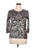 Dana Buchman Animal Print Silver Pullover Sweater Size XL - photo 1