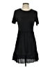 Aqua 100% Polyester Solid Black Casual Dress Size S - photo 1