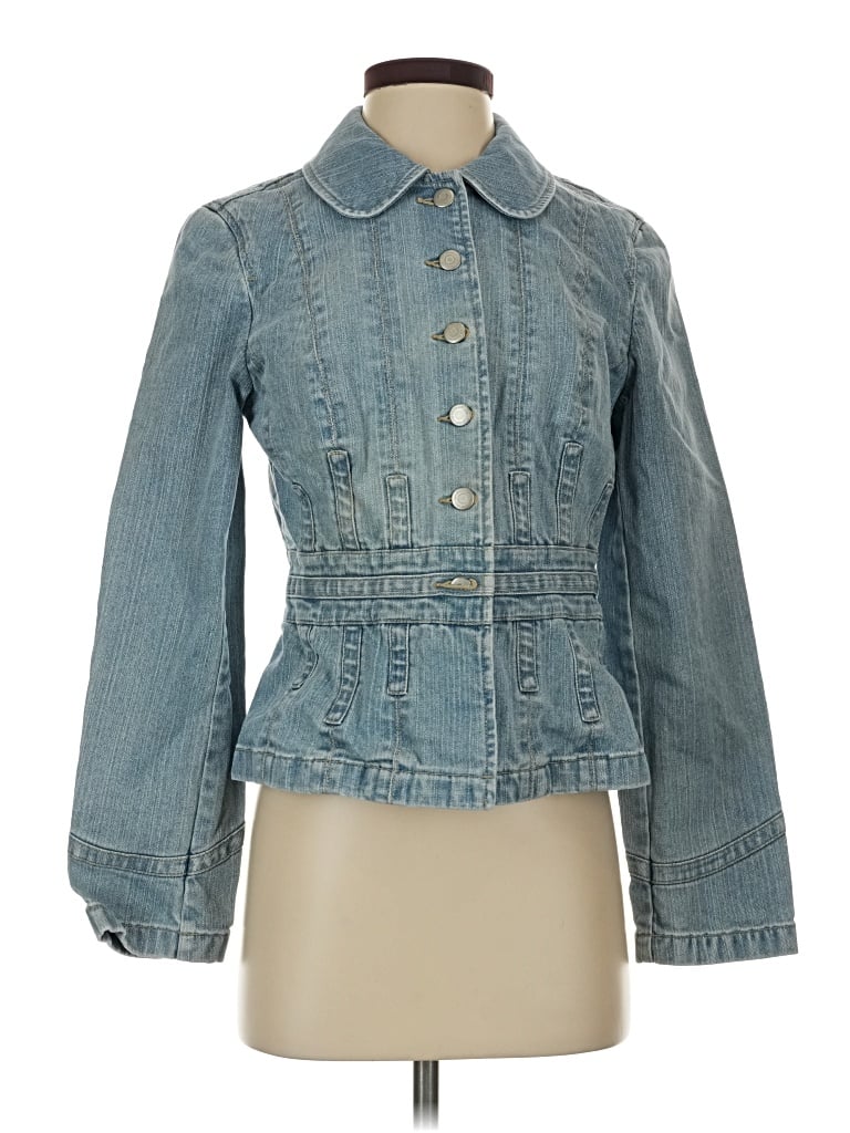 Pre-owned Ann Taylor Loft Denim Jacket In Blue