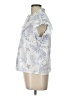 Solitaire White Blue Short Sleeve Blouse Size L - photo 5