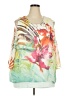Cj Banks 100% Polyester Green 3/4 Sleeve Blouse Size 2X - photo 1