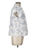 Solitaire White Blue Short Sleeve Blouse Size L - photo 4