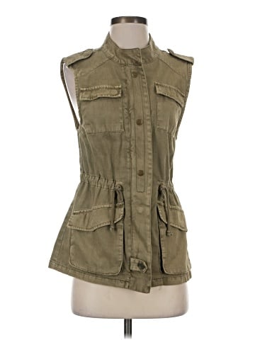British Khaki Sleeveless Button-Down Shirt (view 1)