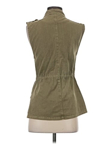 British Khaki Sleeveless Button-Down Shirt (view 2)