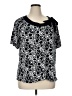New Directions Black Short Sleeve Blouse Size 1X - photo 1