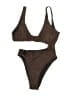 Unbranded Solid Brown One Piece Swimsuit Size S - photo 1