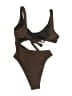 Unbranded Solid Brown One Piece Swimsuit Size S - photo 2