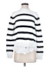 French Connection 100% Cotton Stripes White Turtleneck Sweater Size XS - photo 1