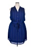 Apt. 9 100% Polyester Stripes Blue Casual Dress Size XXL Petite - photo 1