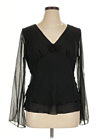 Chadwicks Long Sleeve Silk Top (view 1)