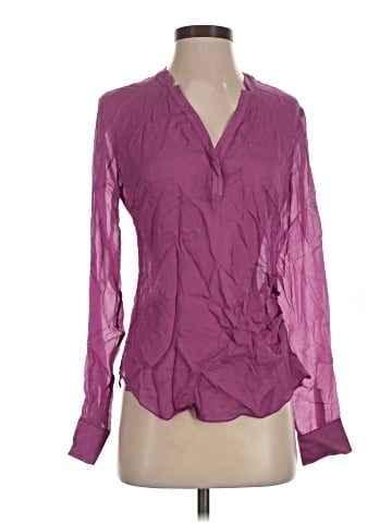 Elizabeth and James Long Sleeve Silk Top (view 1)
